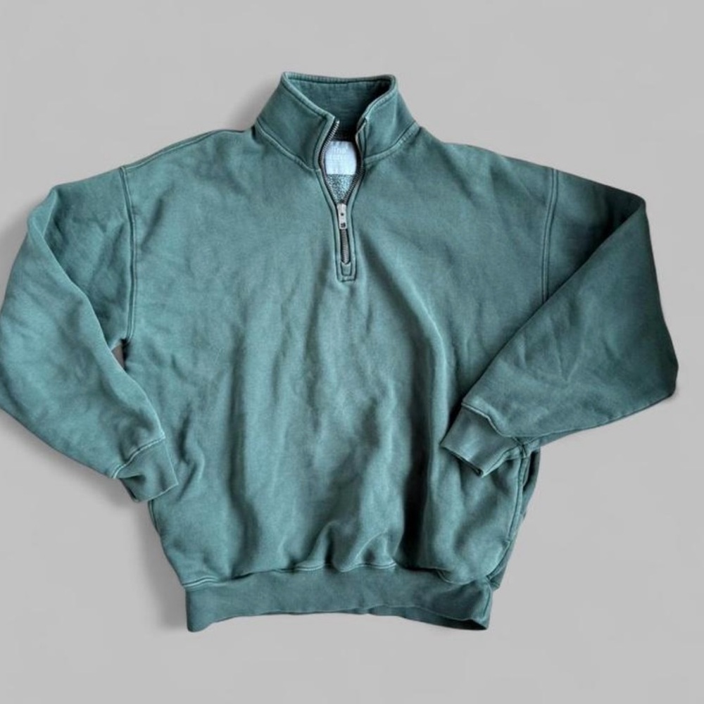 TNA Quarter zip Sweater in Forest Green